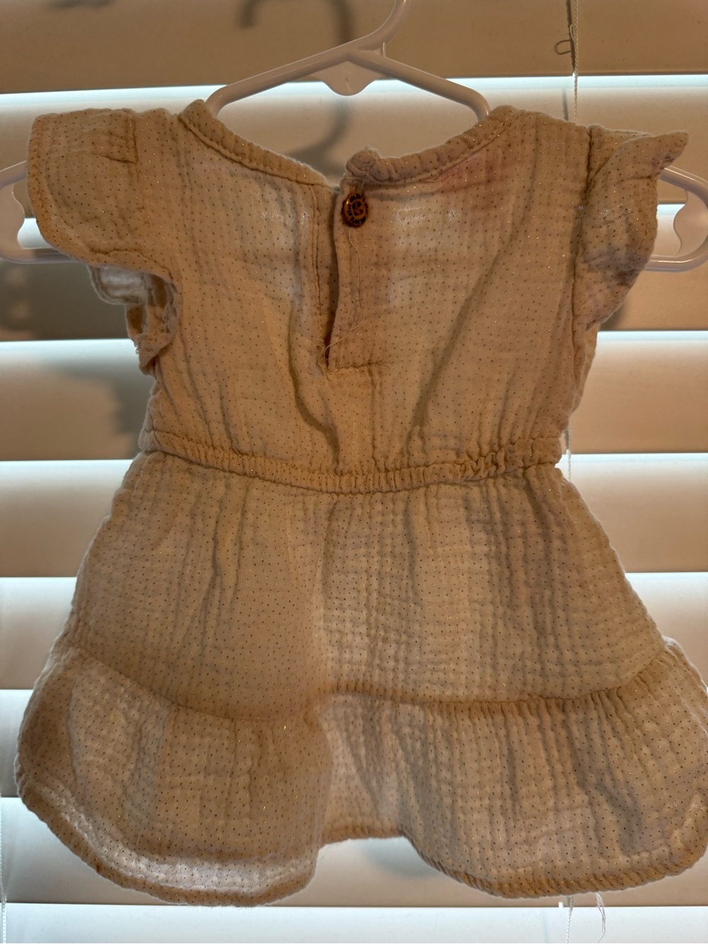 Delia’s Girl Cream Gold Sparkle Dress Baby